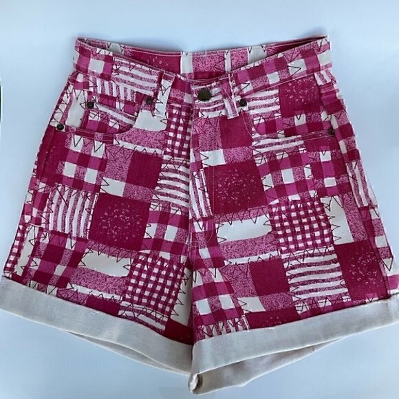 Vintage 90s High Waist Abstract Print Shorts - Picture 3 of 8